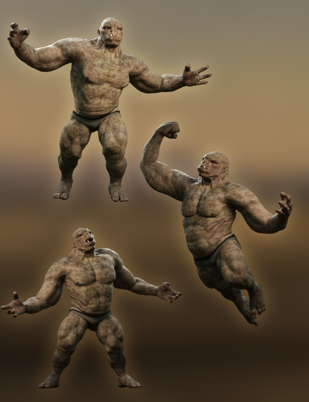 Troll Beast Poses by: RawArt, 3D Models by Daz 3D