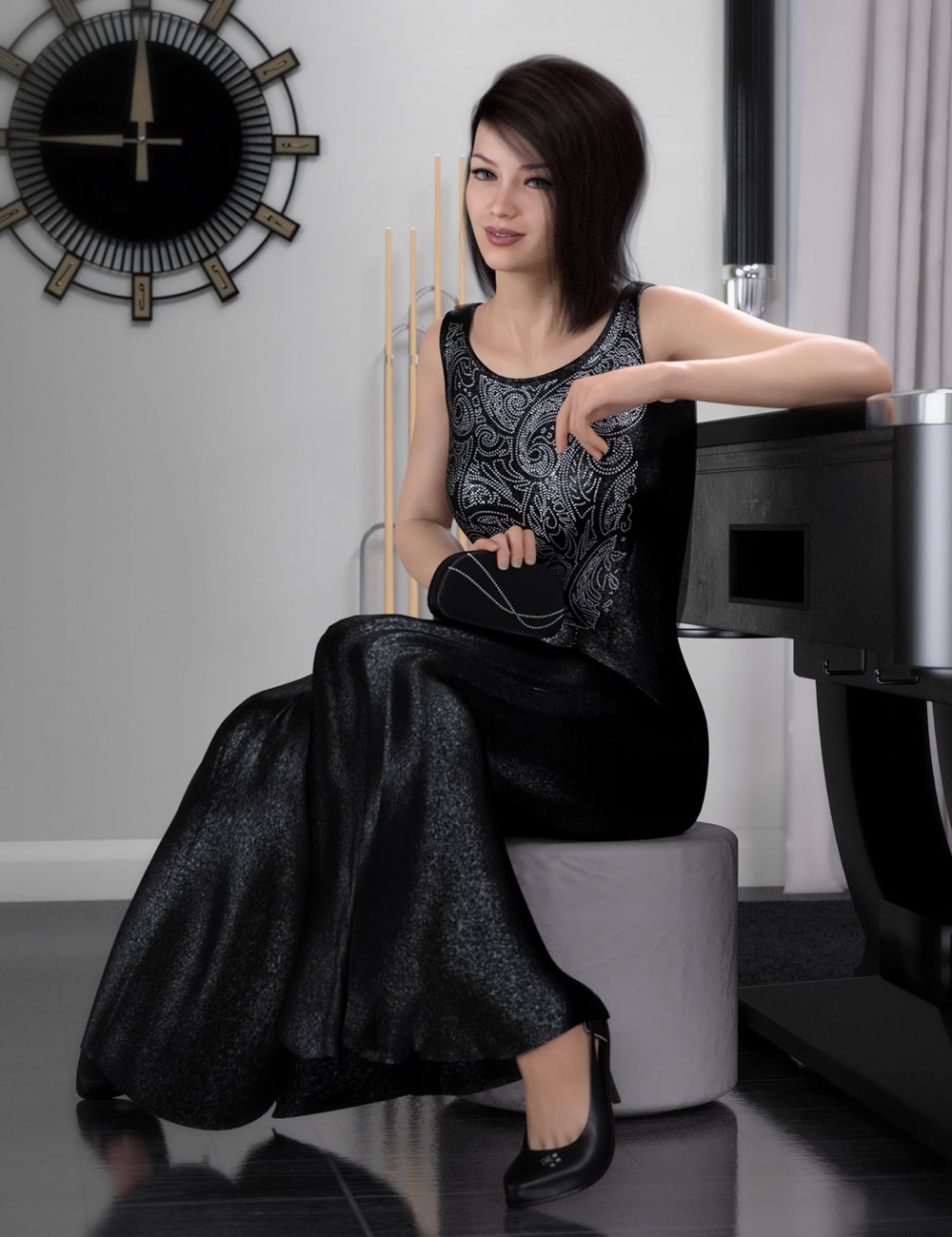 dForce State Dinner Dress for Genesis 8 Female(s) by: Barbara BrundonMoonscape GraphicsSade, 3D Models by Daz 3D