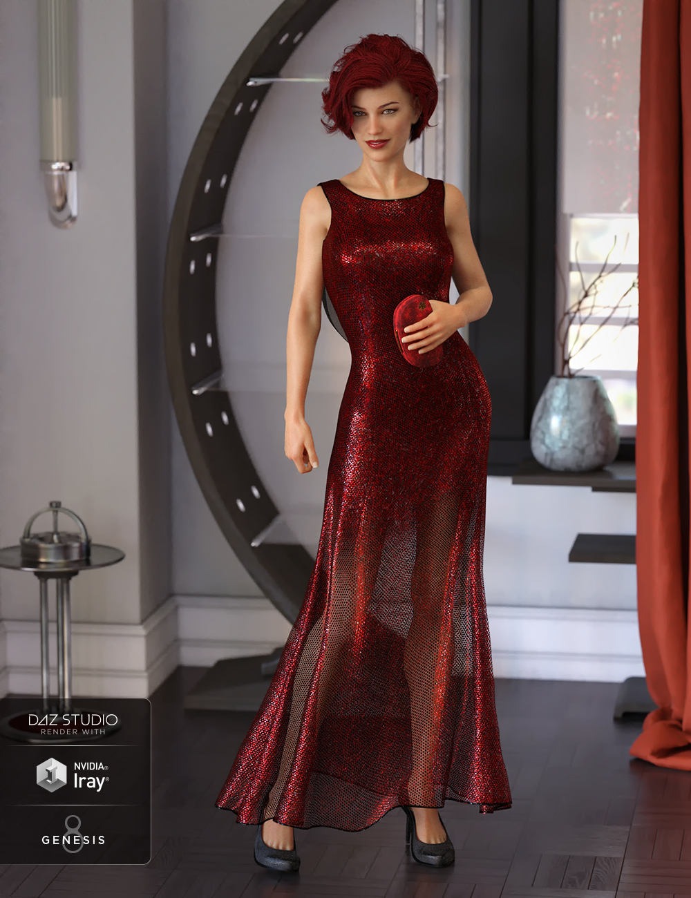 dForce State Dinner Dress Textures by: Moonscape GraphicsSade, 3D Models by Daz 3D