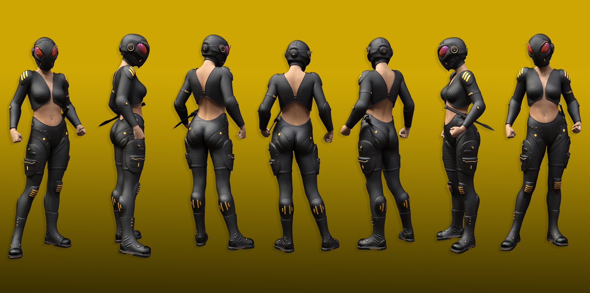 Hornet Outfit for Genesis 8 Female(s) by: The AntFarm, 3D Models by Daz 3D