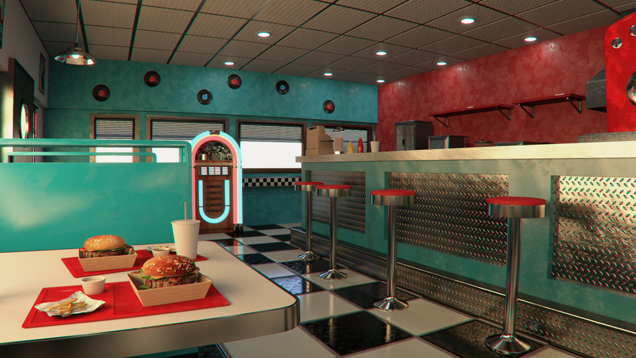American Diner 60's by: Mely3D, 3D Models by Daz 3D