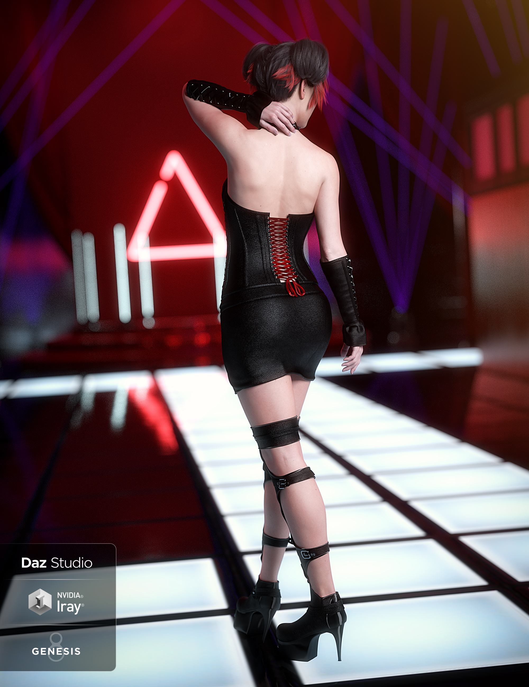 Dark Whispers Outfit for Genesis 8 Female(s) by: 4blueyes, 3D Models by Daz 3D