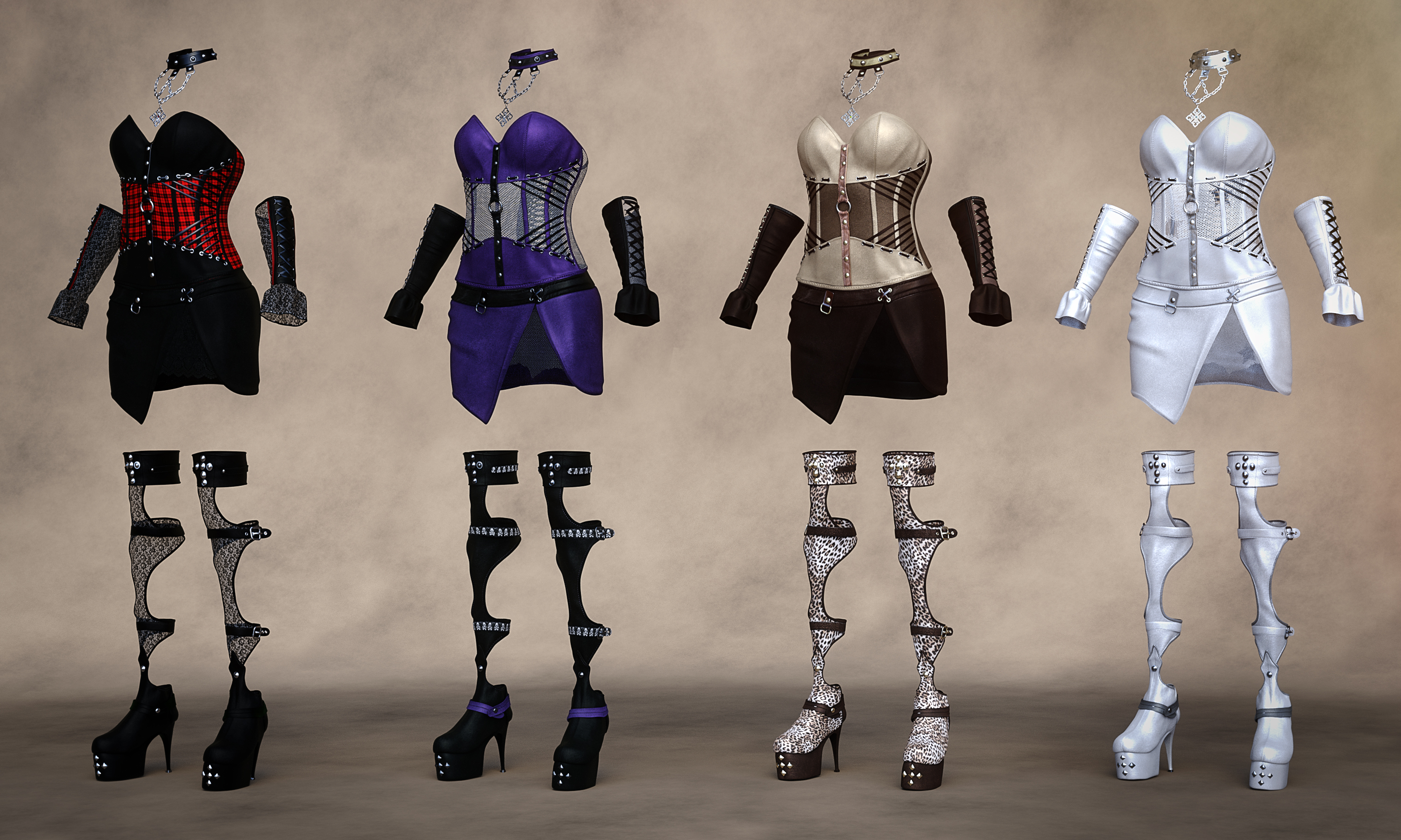 Dark Whispers Outfit Textures by: DirtyFairyShox-Design, 3D Models by Daz 3D