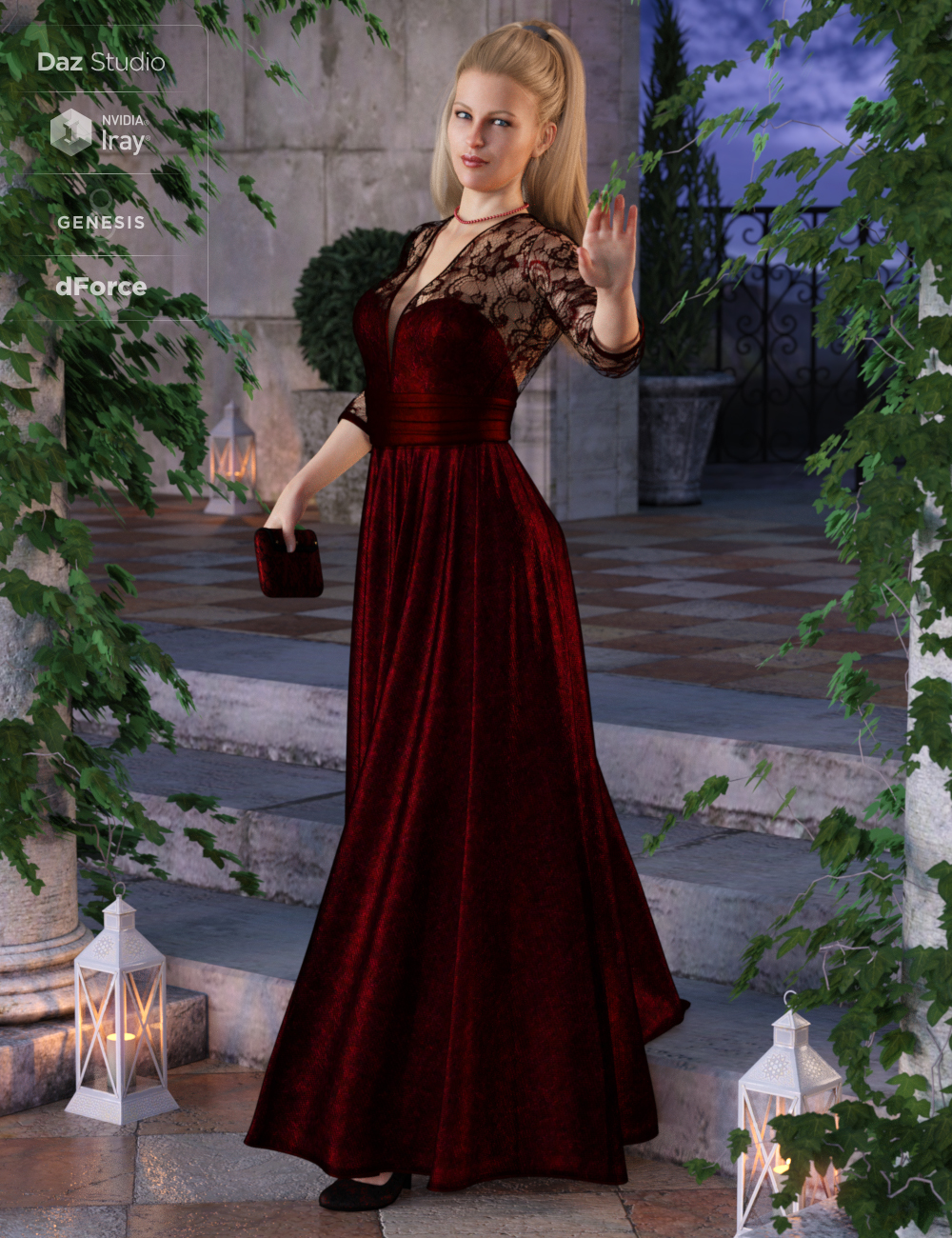 dForce Before Midnight Dress Textures by: DirtyFairy, 3D Models by Daz 3D