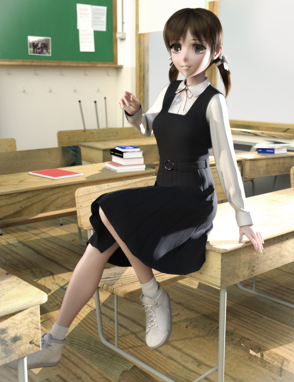 dForce Jumper Uniform for Genesis 8 Female(s) by: tentman, 3D Models by Daz 3D