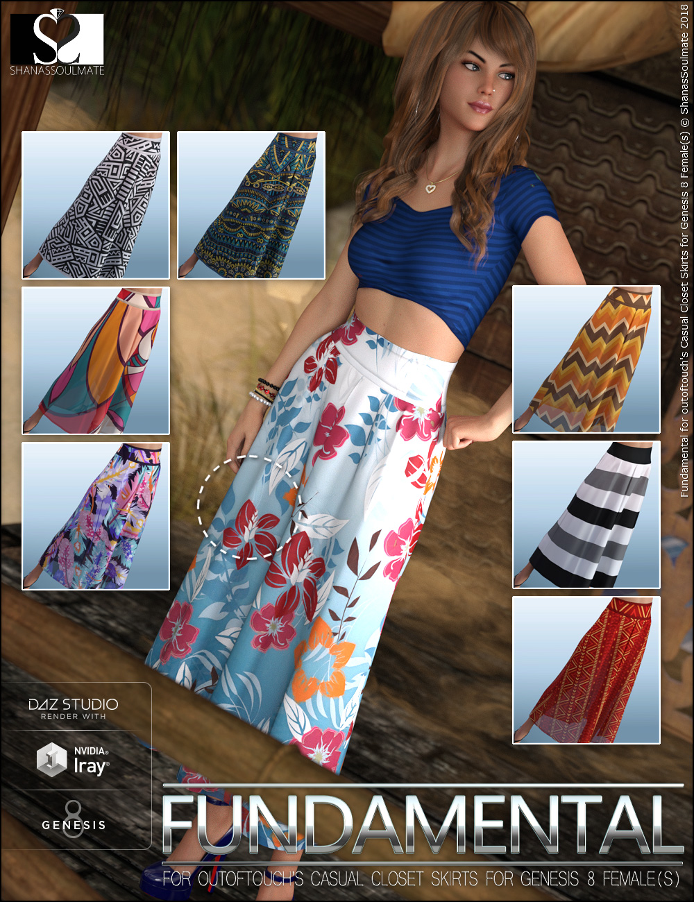 Fundamental Textures for OOT Casual Closet Skirt Collection by: ShanasSoulmate, 3D Models by Daz 3D