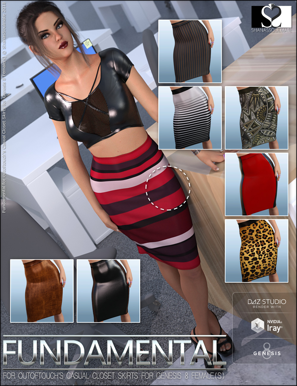 Fundamental Textures for OOT Casual Closet Skirt Collection by: ShanasSoulmate, 3D Models by Daz 3D