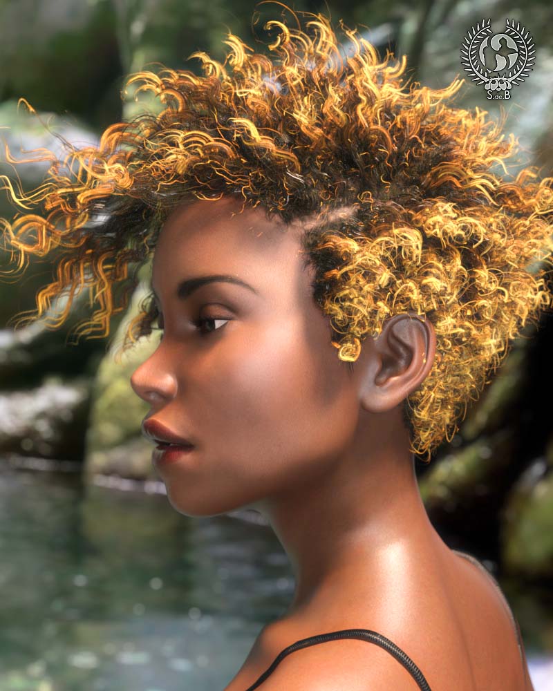 Short Curls Hair for Genesis 3 and 8 by: SamSil, 3D Models by Daz 3D
