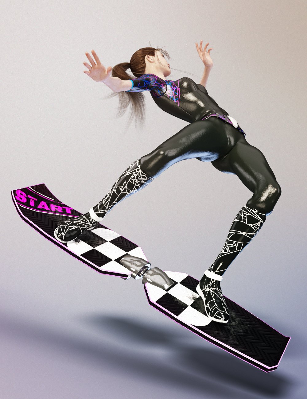 Stylized Helmet, Airboard and Poses with Bonus Suit Textures Stylized Helmet, Airboard and Poses with Bonus Suit Textures by: Neikdian, 3D Models by Daz 3D