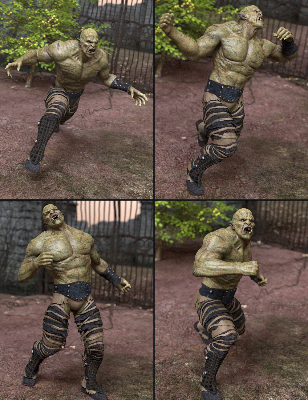 Orc Battle Poses for Orc HD and Genesis 8 Male by: Tako Yakida, 3D Models by Daz 3D
