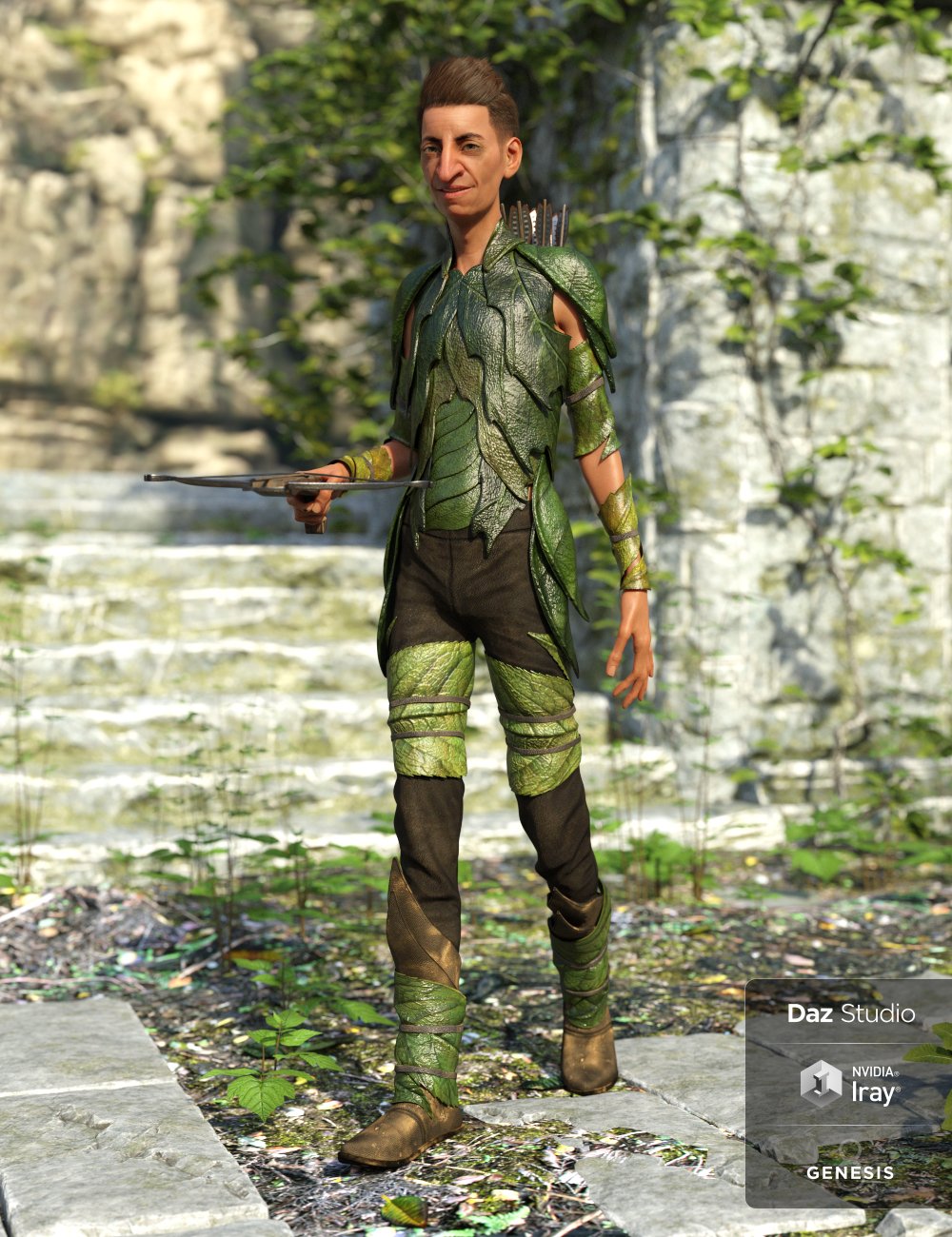 Forest Guardian Outfit for Genesis 8 Male(s) by: Nikisatez, 3D Models by Daz 3D