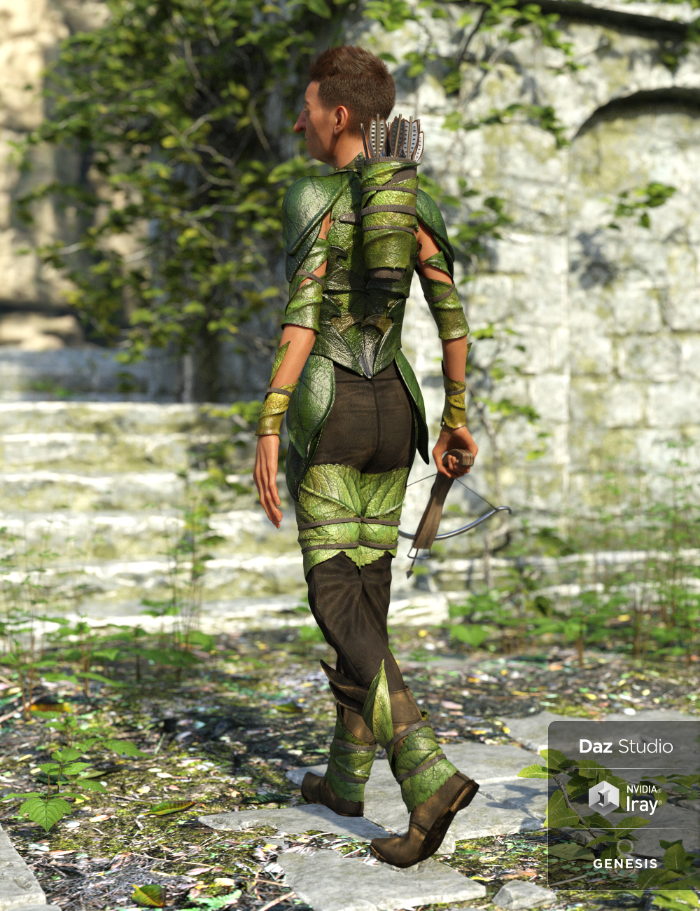 Forest Guardian Outfit for Genesis 8 Male(s) by: LuthbellinaNikisatez, 3D Models by Daz 3D