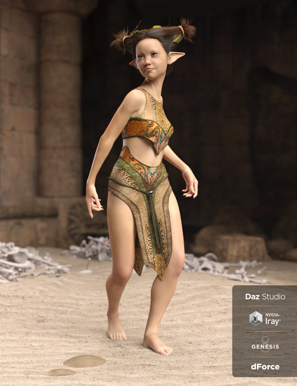 dForce Loincloth Collection for Genesis 8 Female(s) by: Lyrra MadrilShox-Design, 3D Models by Daz 3D