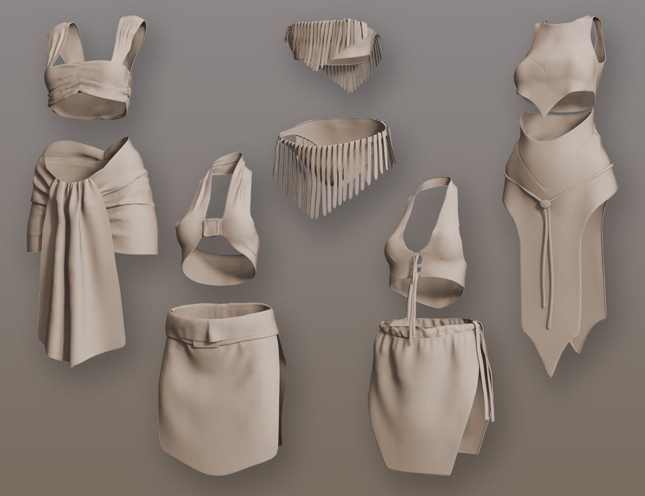 dForce Loincloth Collection for Genesis 8 Female(s) by: Lyrra MadrilShox-Design, 3D Models by Daz 3D