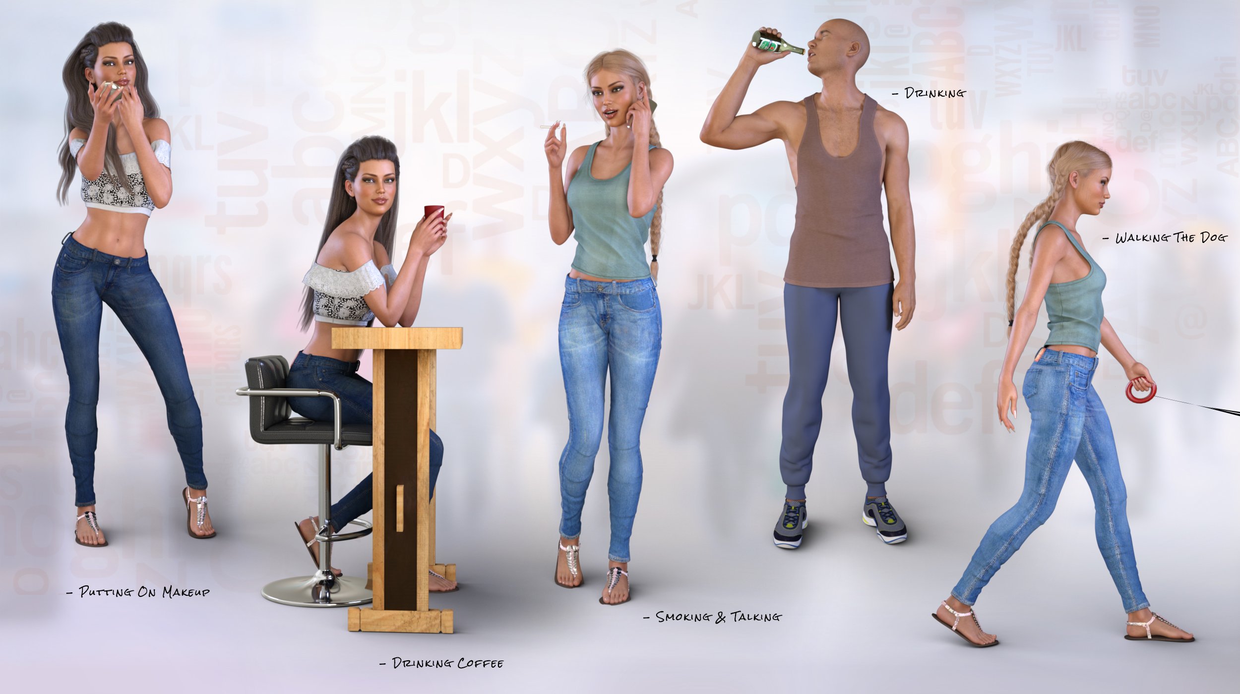 Z Everyday Life - Poses and Partials for Genesis 3 and 8 Z Everyday Life - Poses and Partials for Genesis 3 and 8 by: Zeddicuss, 3D Models by Daz 3D
