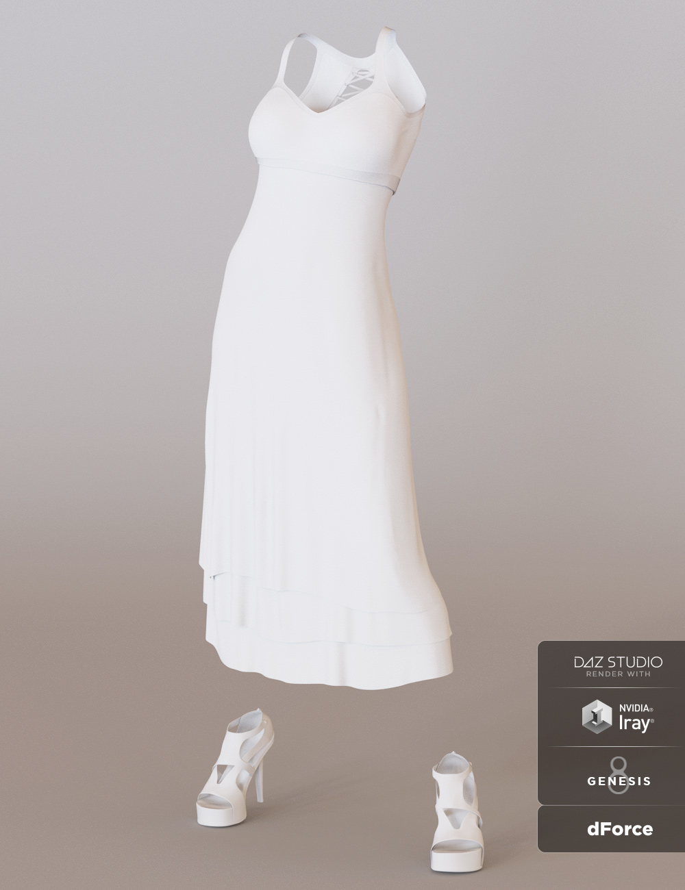 dForce 90's Girl Dress for Genesis 8 Female(s) by: Anna BenjaminBarbara Brundon, 3D Models by Daz 3D