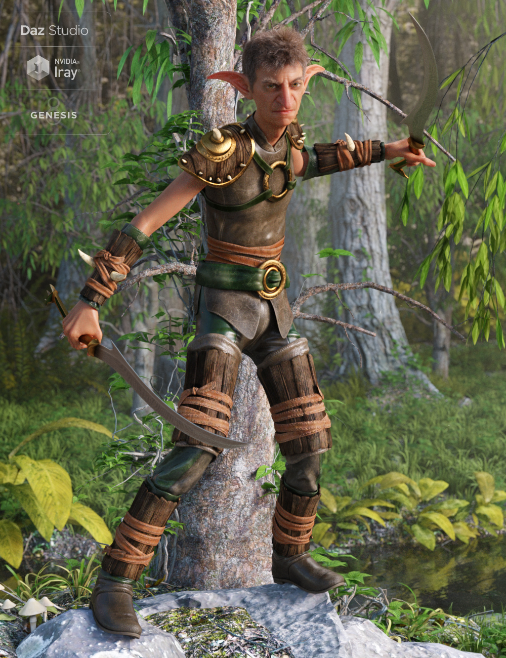 Oak Defender Outfit for Genesis 8 Male(s) by: ArienNikisatez, 3D Models by Daz 3D