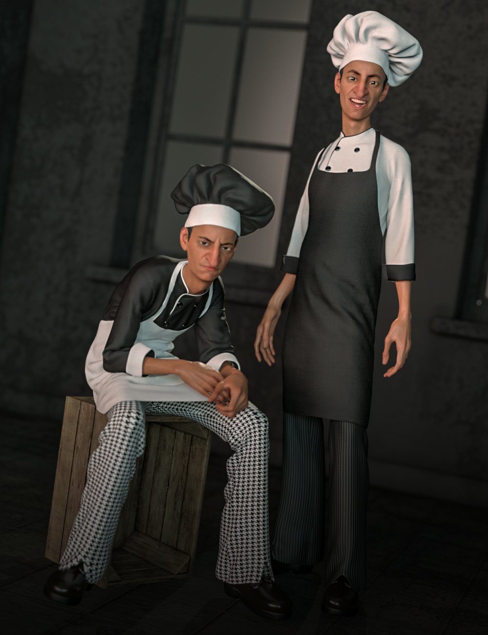 dForce Chef Outfit and Hair for Genesis 8 Male(s) by: SloshWerks, 3D Models by Daz 3D