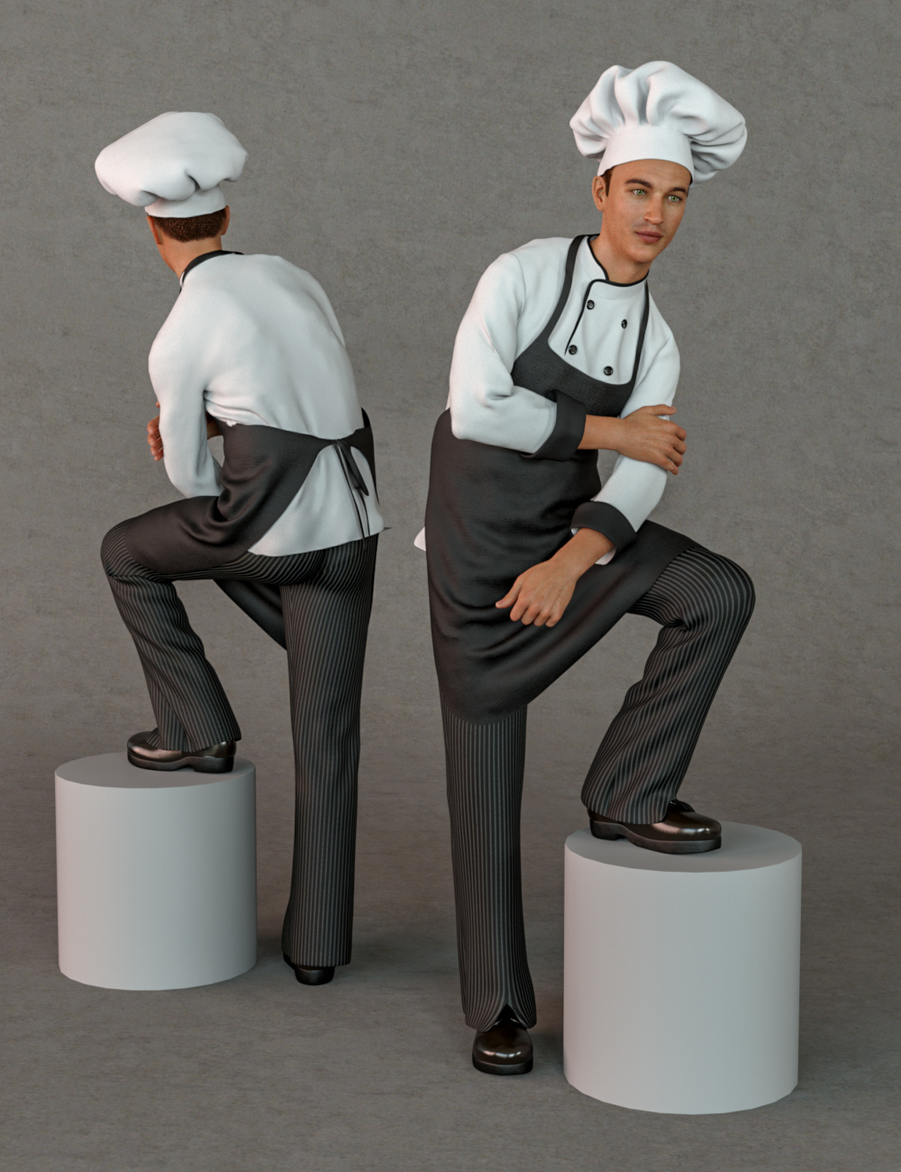dForce Chef Outfit and Hair for Genesis 8 Male(s) by: SloshWerks, 3D Models by Daz 3D