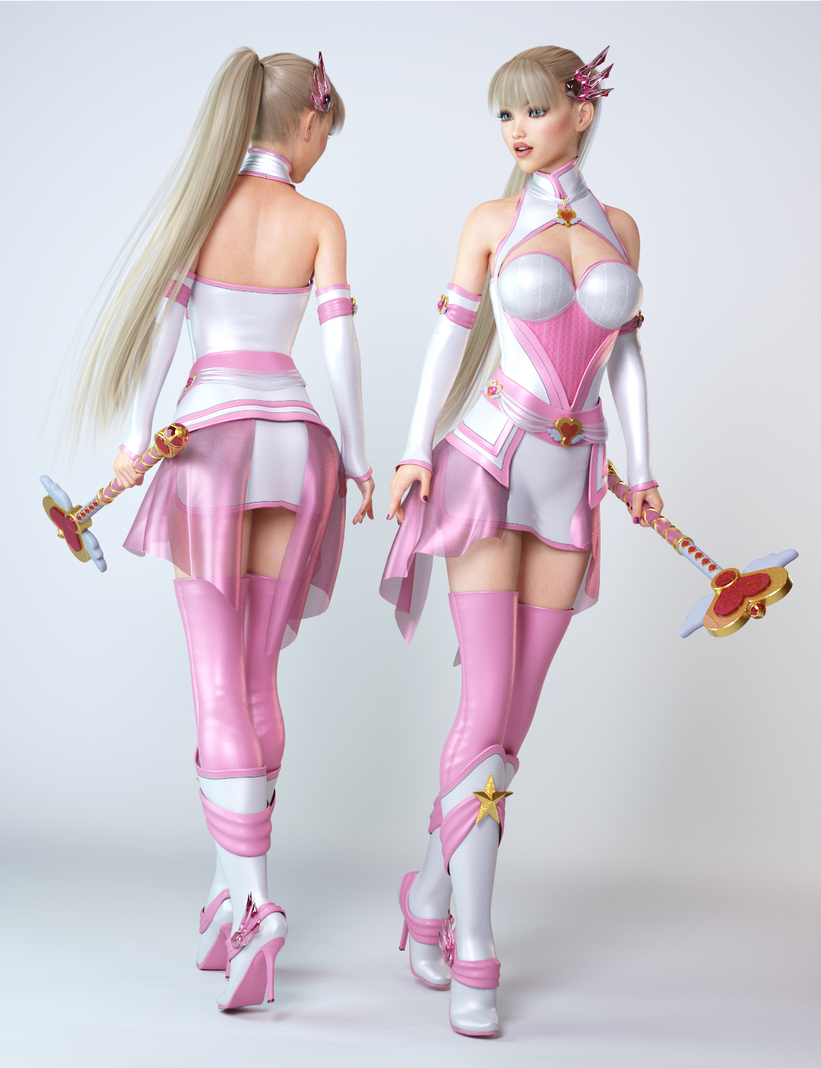 dForce Star Angel Outfit for Genesis 8 Female(s) by: Val3dart, 3D Models by Daz 3D
