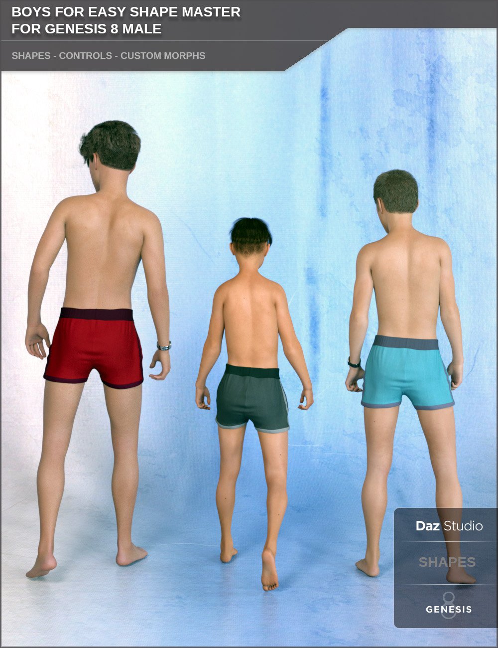 Boys for Easy Shape Master for Genesis 8 Male by: SF-Design, 3D Models by Daz 3D