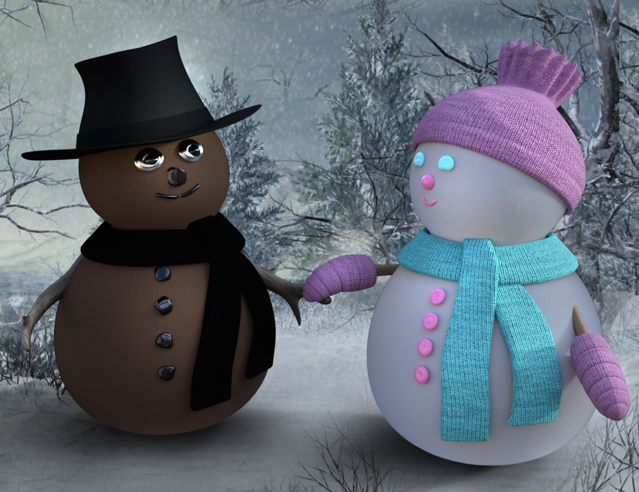 Spring Thaw Snowman Prop Set by: NGartplay, 3D Models by Daz 3D