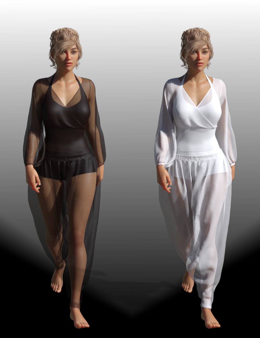 dForce Harem Pants Outfit for Genesis 8 Female(s) by: Aave Nainen, 3D Models by Daz 3D