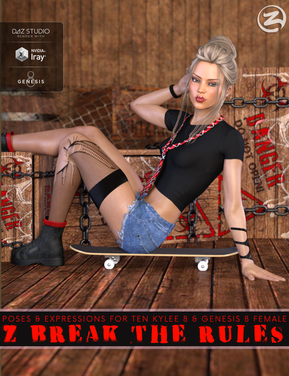 Z Break The Rules - Poses and Expressions for Teen Kaylee 8 and Genesis 8 Female by: Zeddicuss, 3D Models by Daz 3D