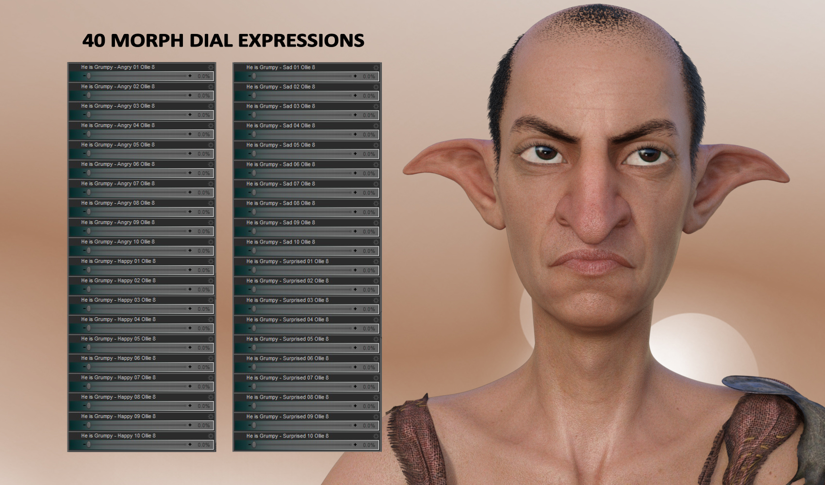 He's Grumpy - Expressions for Genesis 8 Male(s) and Ollie 8 by: JWolf, 3D Models by Daz 3D