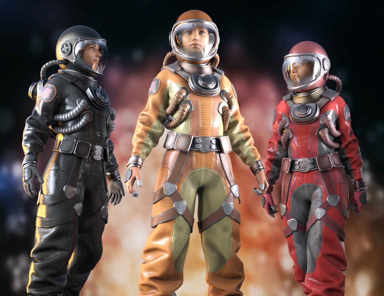 Space Suit Outfit for Genesis 8 Female(s) by: Yura, 3D Models by Daz 3D