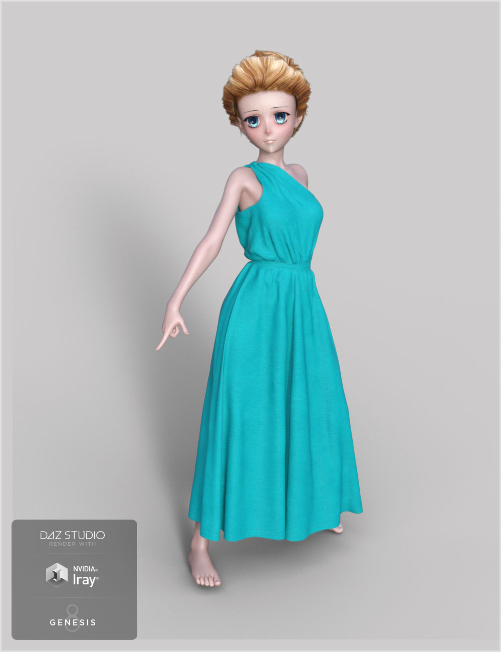 dForce Roma Dress for Genesis 8 Female(s) by: Cute3D, 3D Models by Daz 3D