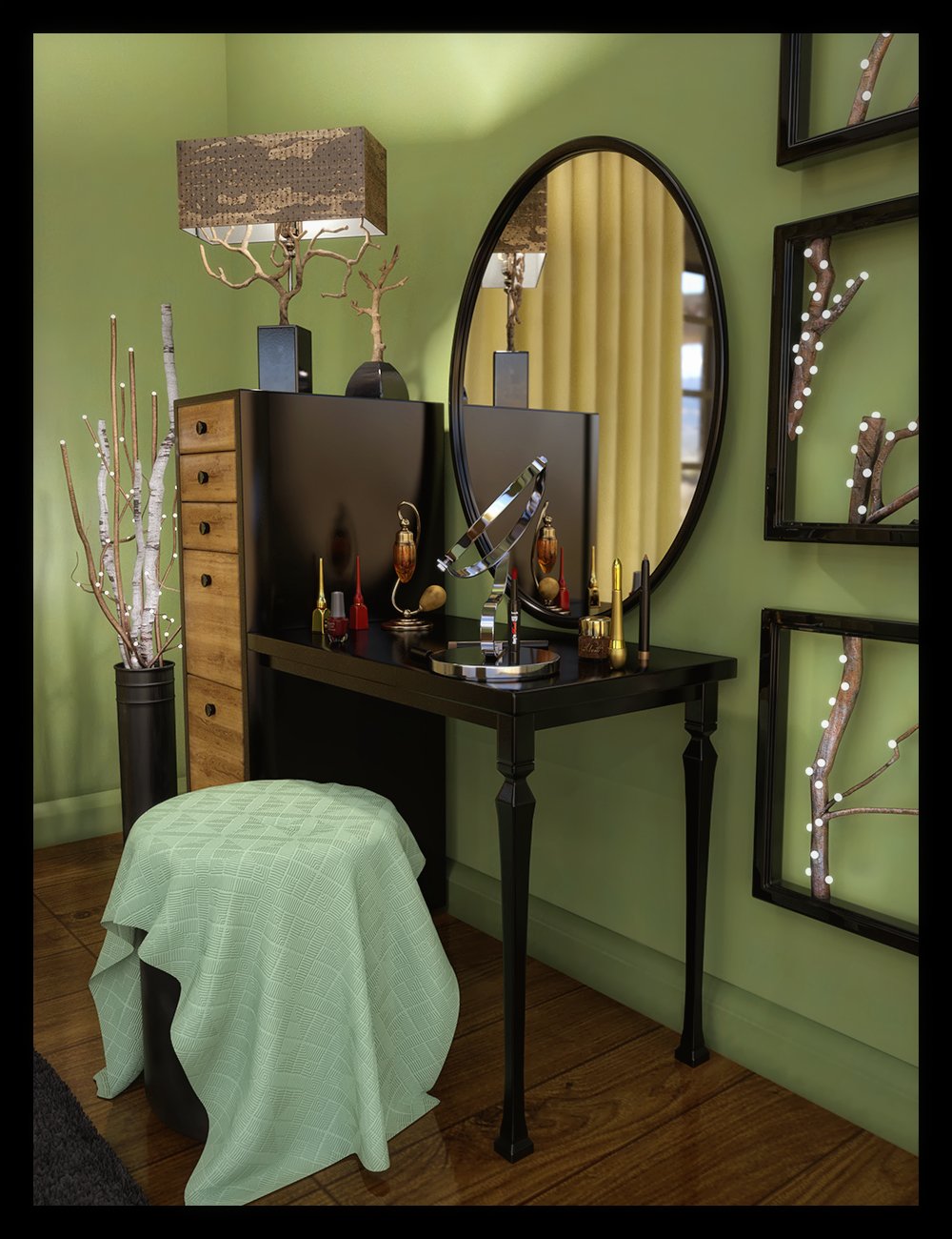 ES Sienna Beauty Tools and Accessories for Vanity Room by: Tooth Fairy, 3D Models by Daz 3D