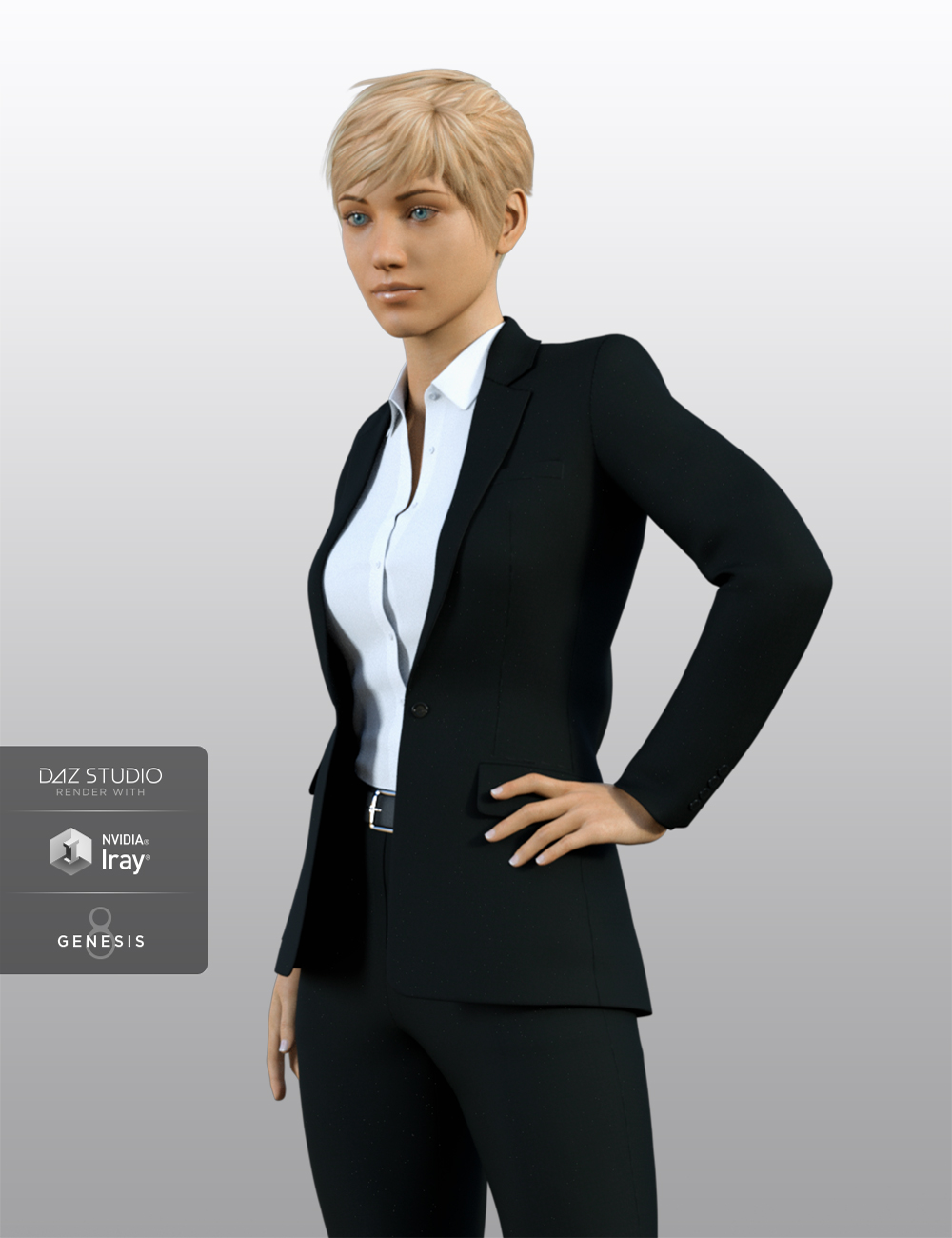 H&C Business Suit A for Genesis 8 Female(s) by: IH Kang, 3D Models by Daz 3D