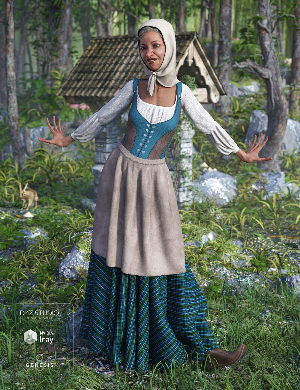 dForce Peasant Dress Textures dForce Peasant Dress Textures by: Moonscape GraphicsSade, 3D Models by Daz 3D