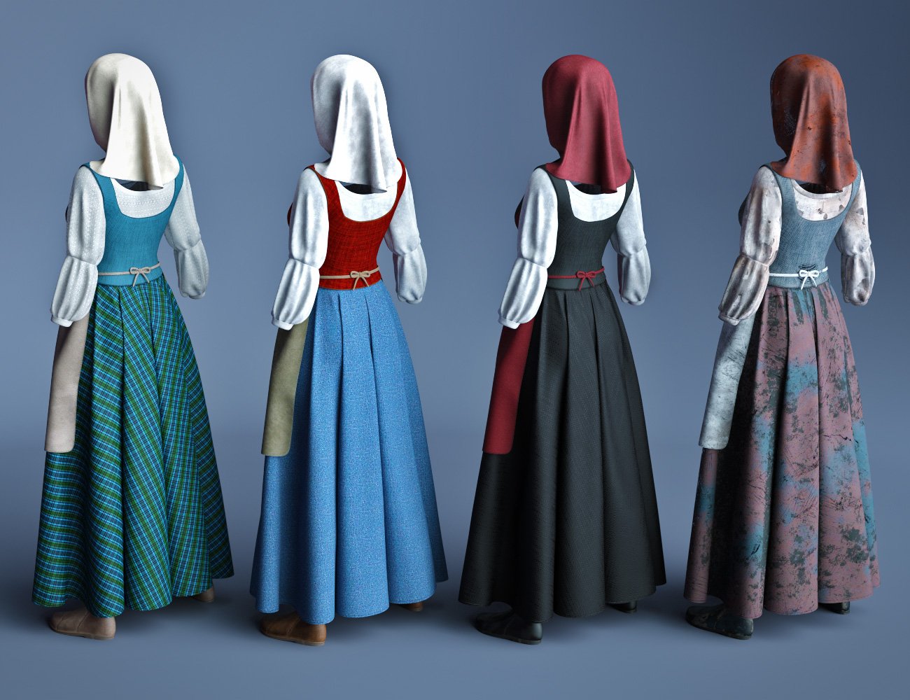 dForce Peasant Dress Textures dForce Peasant Dress Textures by: Moonscape GraphicsSade, 3D Models by Daz 3D