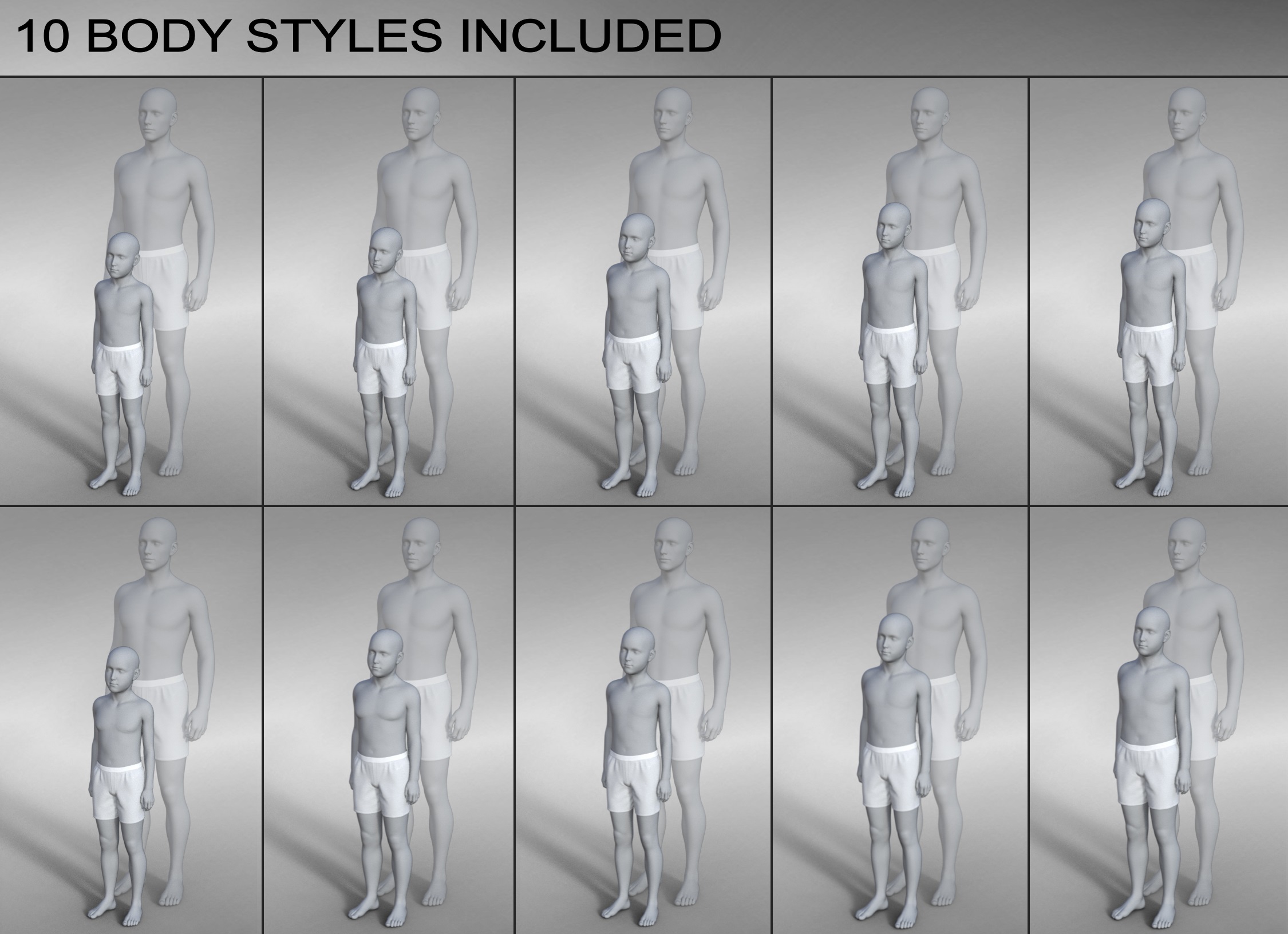 Body Shapes: Children for Genesis 8 Male Body Shapes: Children for Genesis 8 Male by: JWolf, 3D Models by Daz 3D