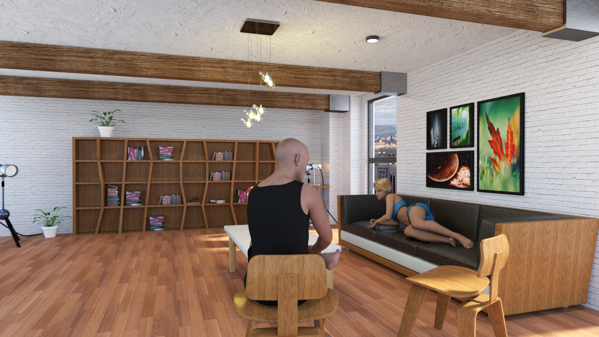 Manhattan Living Room by: Tesla3dCorp, 3D Models by Daz 3D