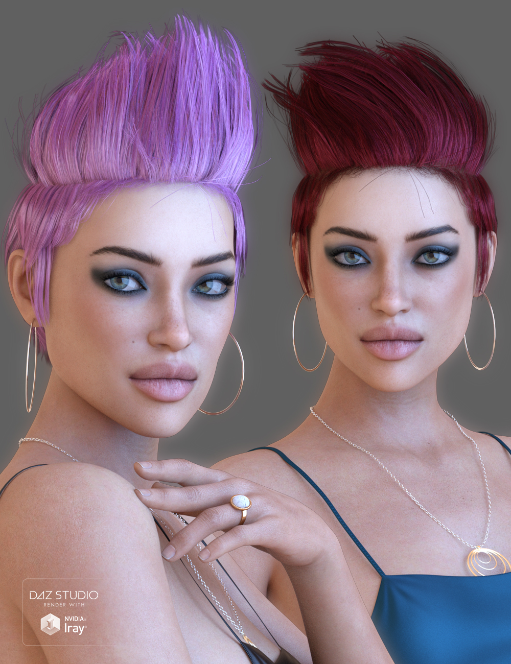 Daz Studio 3D Bedazzle Hair for Genesis 8 Female(s) Model