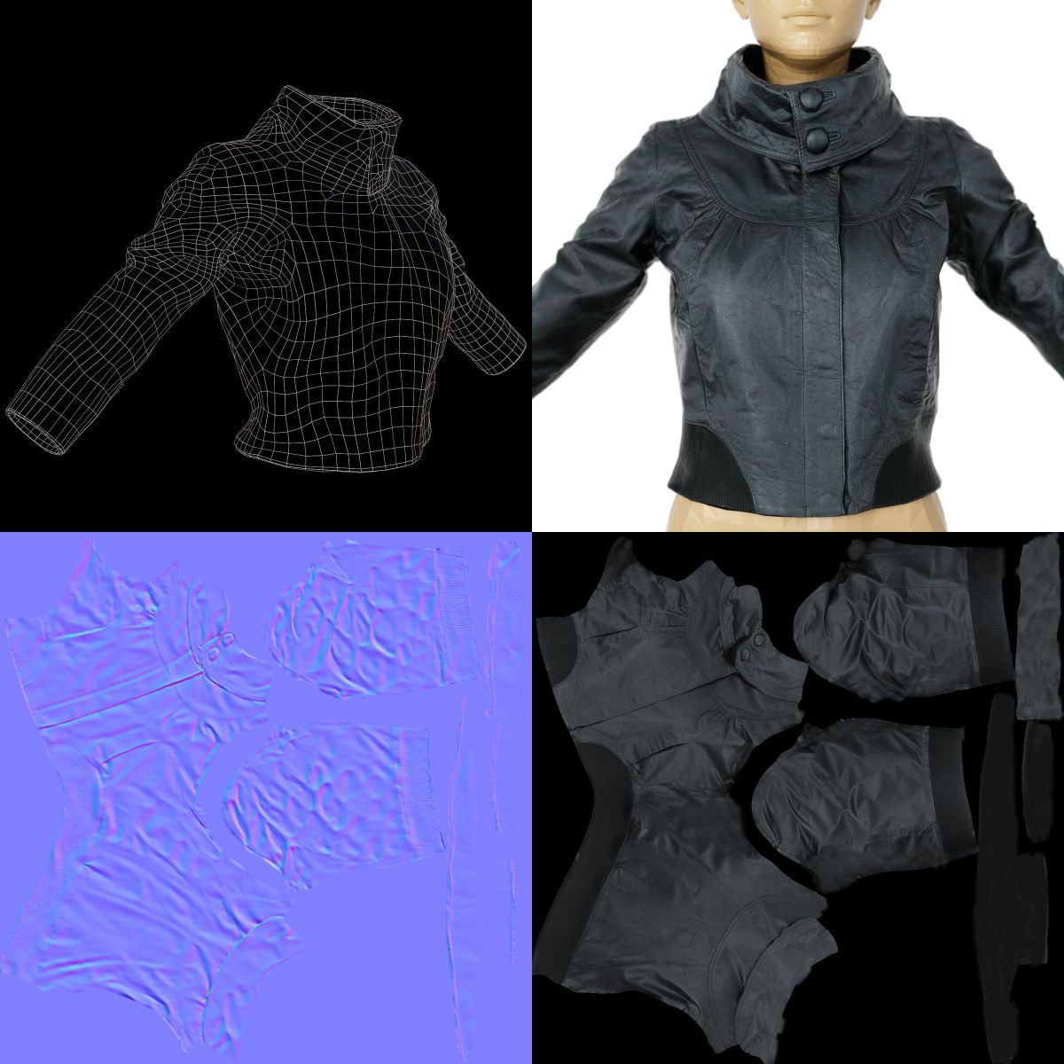 FBX- Black Leather Jacket by: Polygonal Miniatures, 3D Models by Daz 3D