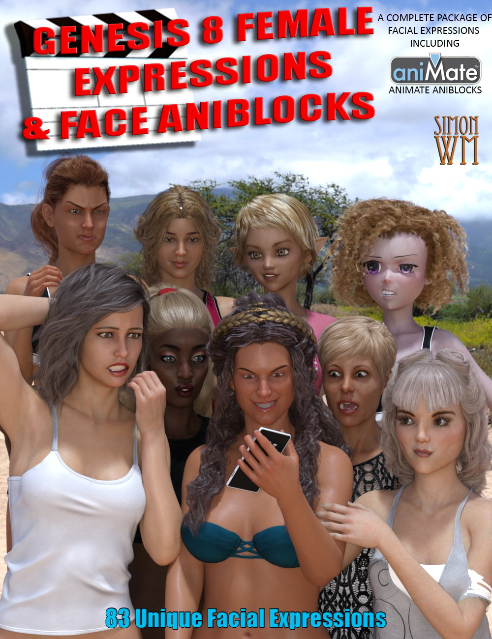 Genesis 8 Female(s) Expressions & Face aniBlocks by: SimonWM, 3D Models by Daz 3D