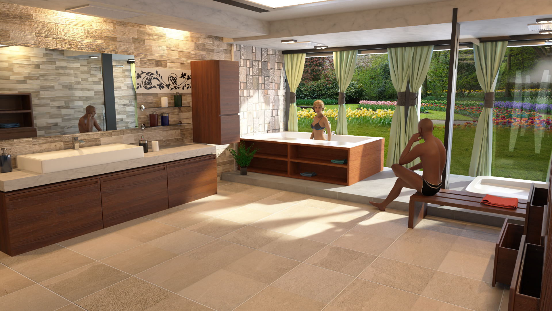 Gardenview Bathroom Gardenview Bathroom by: Tesla3dCorp, 3D Models by Daz 3D