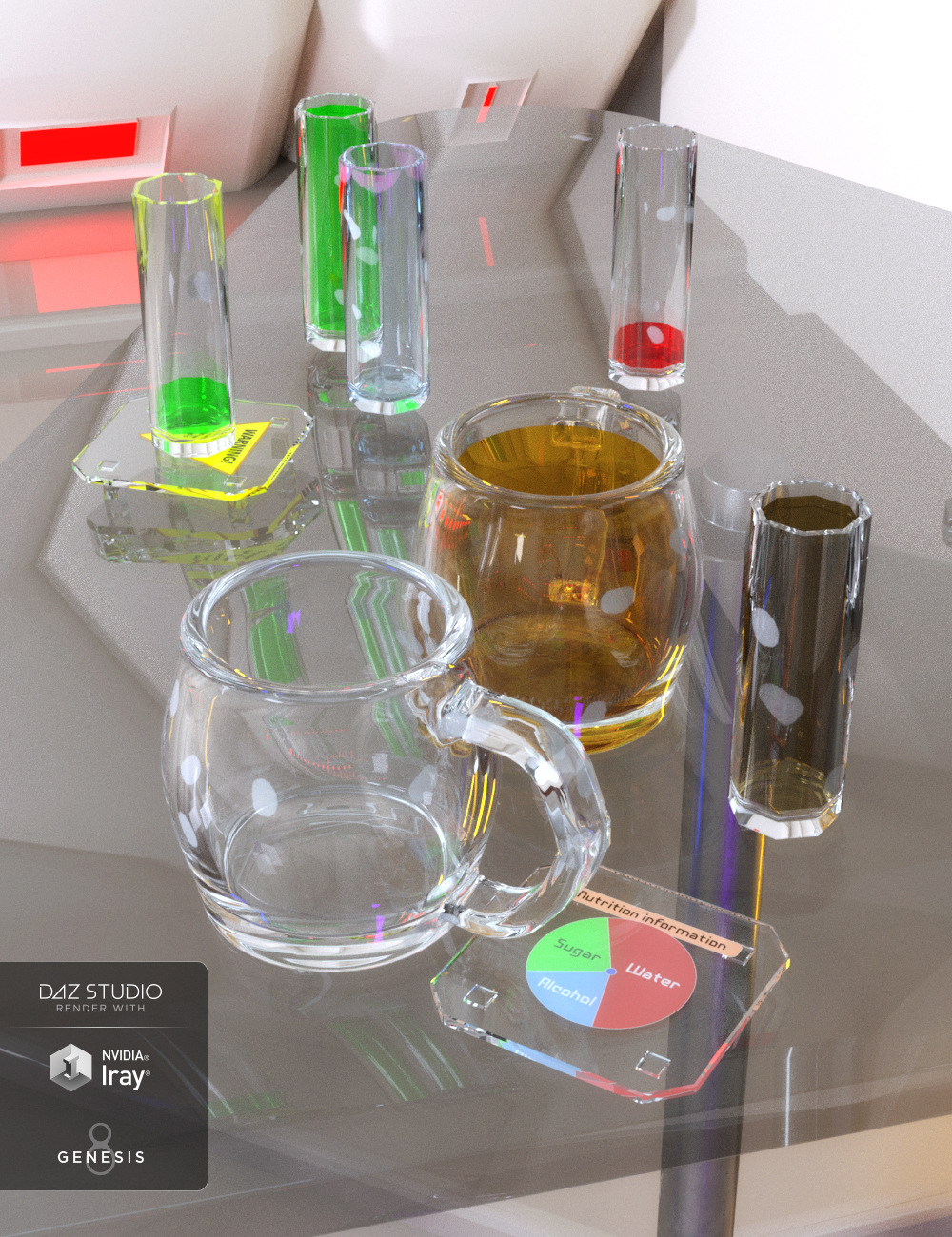 Sci-fi Mood Bar Props by: Code 66, 3D Models by Daz 3D