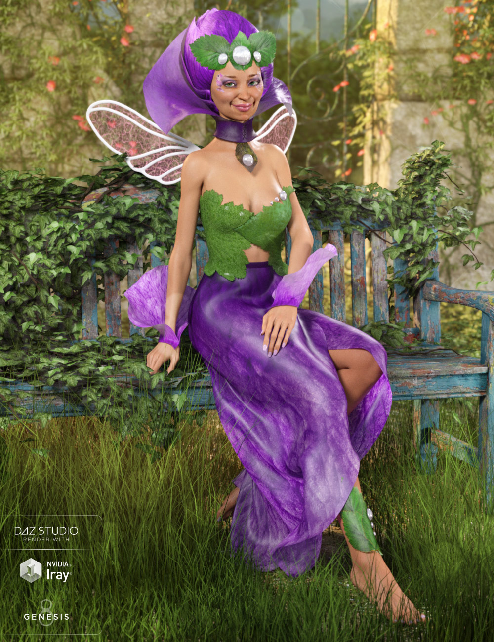 dForce Morning Bloom Outfit Textures by: Moonscape GraphicsSade, 3D Models by Daz 3D