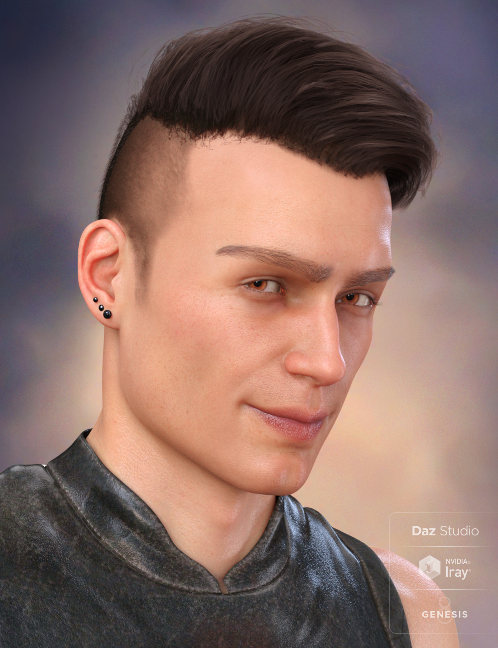 Terence Flipped Hair for Genesis 3 and 8 Male(s) by: Neftis3D, 3D Models by Daz 3D