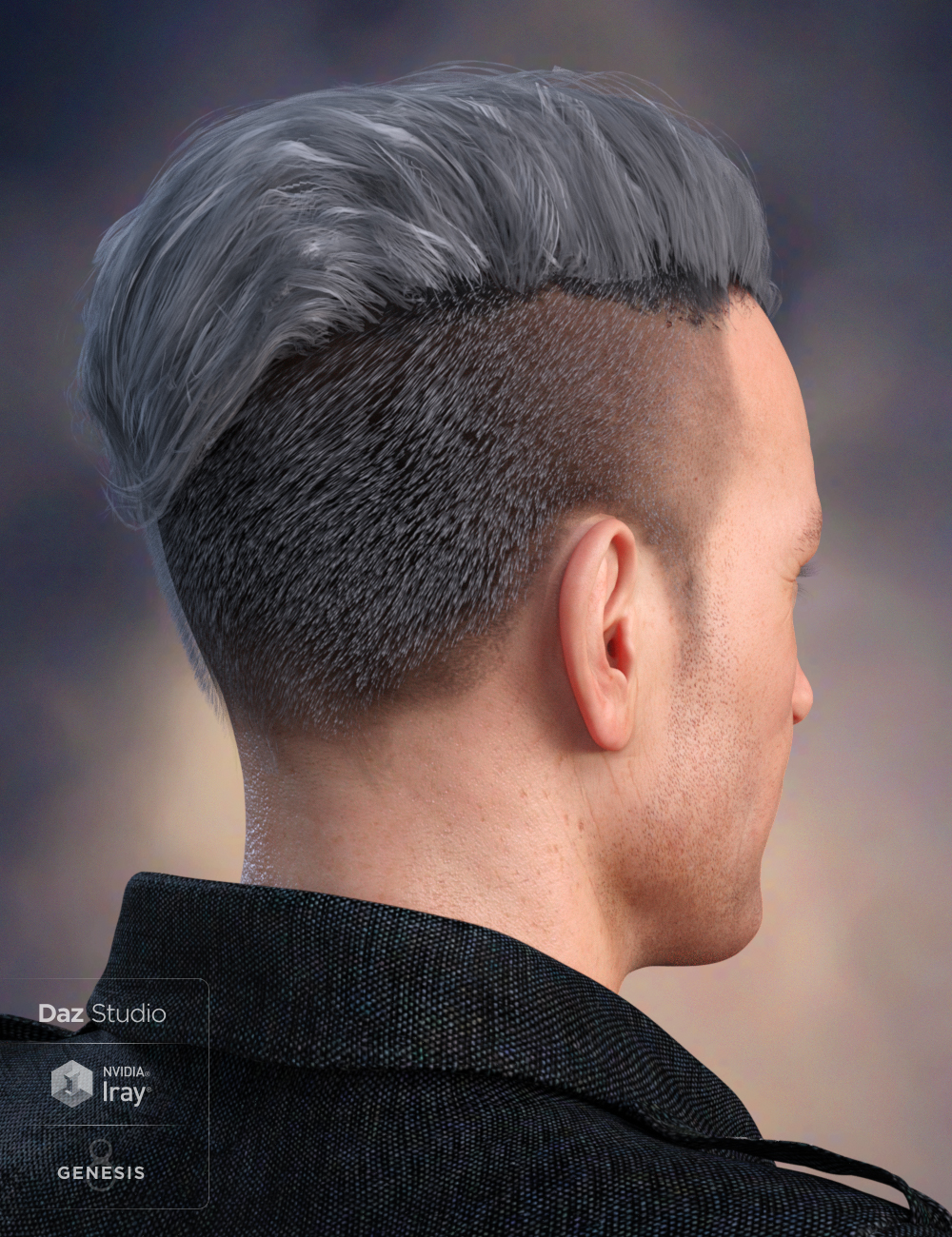Terence Flipped Hair for Genesis 3 and 8 Male(s) by: Neftis3D, 3D Models by Daz 3D