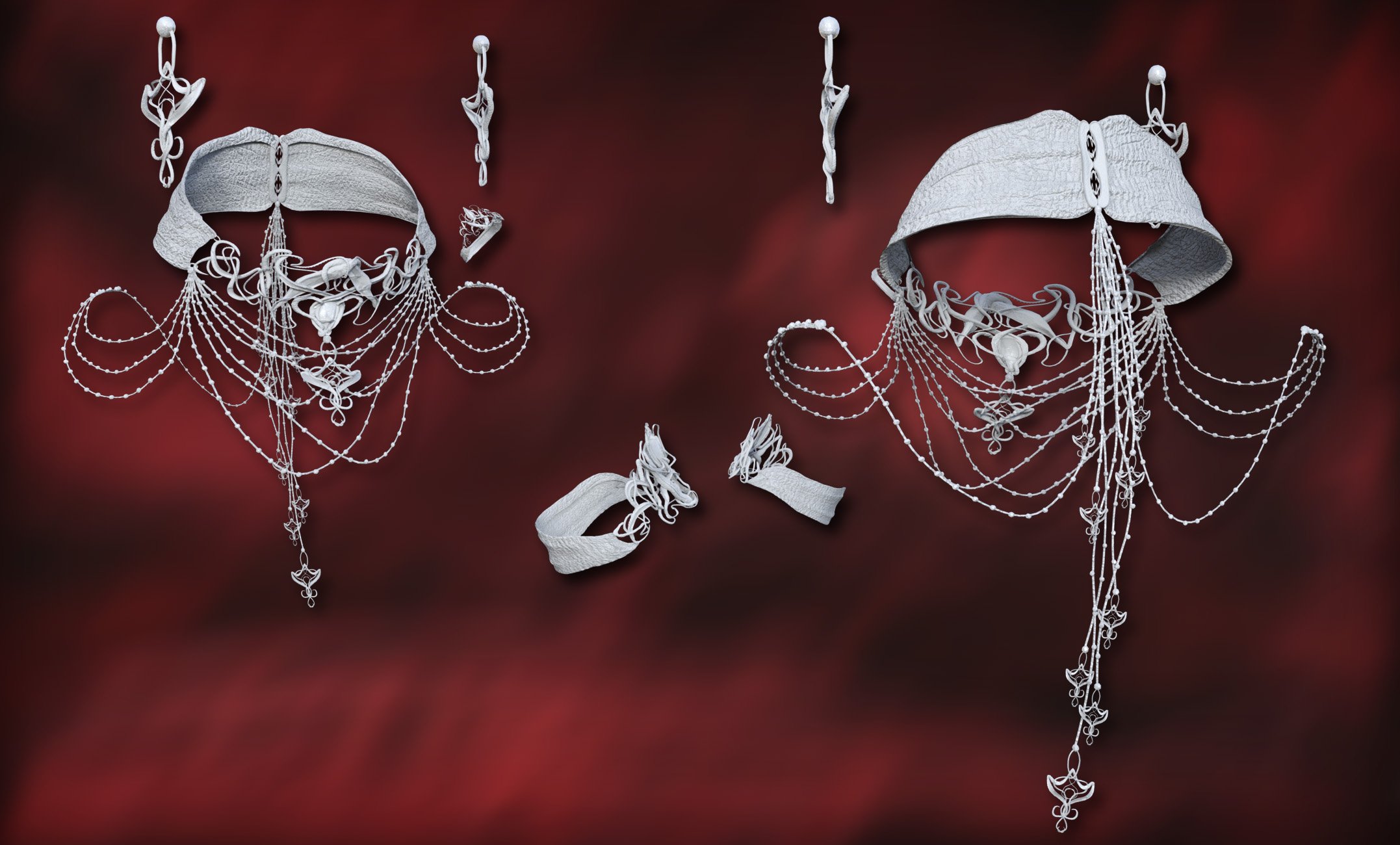 The Blood Baroness Jewelry Set for Genesis 8 Female(s) by: Arki, 3D Models by Daz 3D