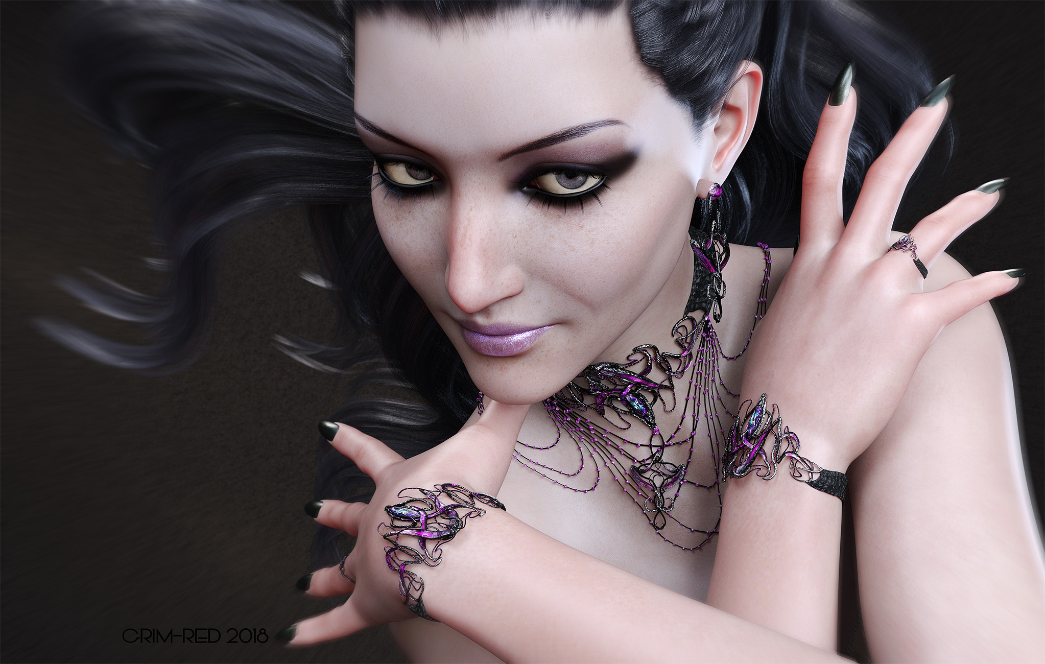 The Blood Baroness Jewelry Set for Genesis 8 Female(s) by: Arki, 3D Models by Daz 3D