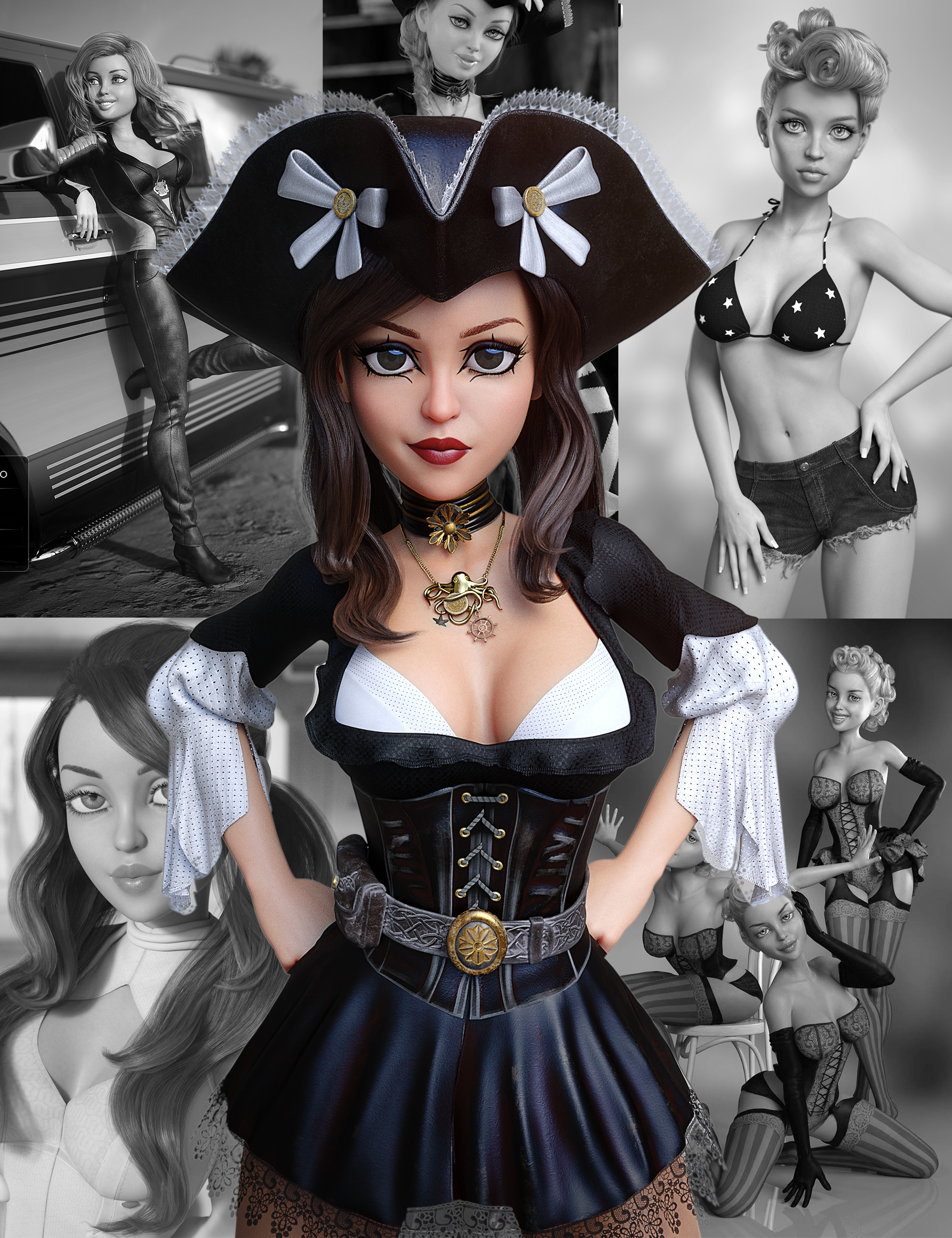 The Girl 8 Pro Bundle by: , 3D Models by Daz 3D
