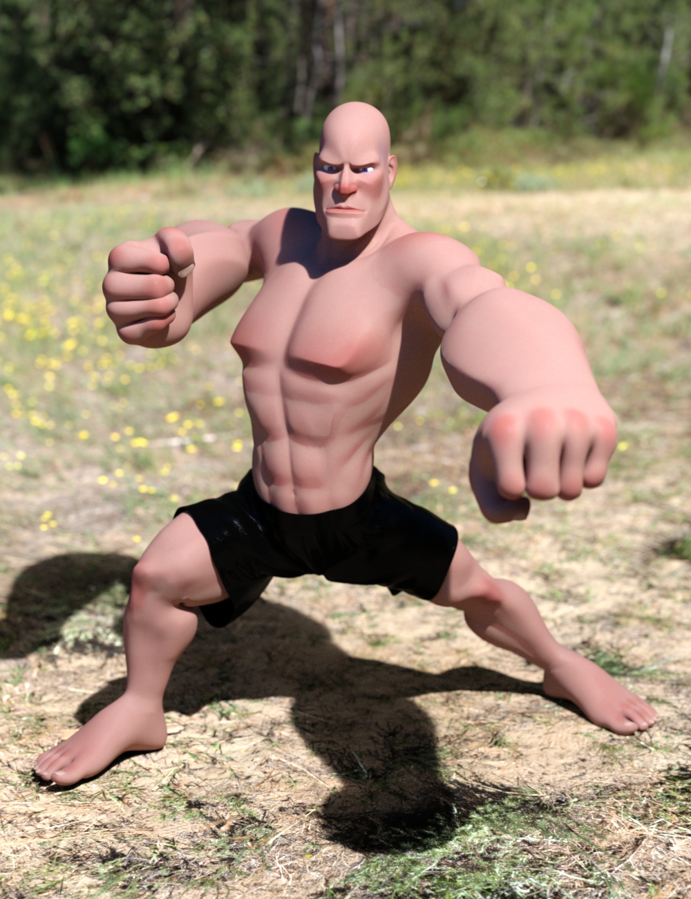 Ultimate Hero Poses for Toon Dwayne 8 by: ImagineX, 3D Models by Daz 3D