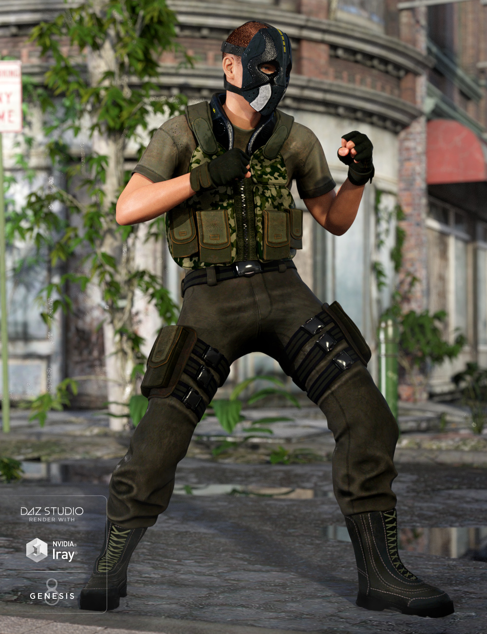 Renegade Soldier Outfit for Genesis 8 Male(s) by: DemianYura, 3D Models by Daz 3D